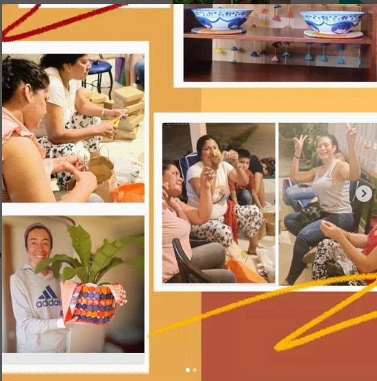 “Manos que transforman materiales reciclados en arte, unión y sostenibilidad.”